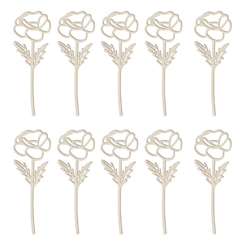 Wooden Wildflower Decors,Wood Flower Cutout for DIY Crafts,Wall Decors Hanging Florals Sculpture Wildflower Stems