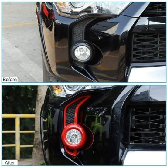 Front Fog Light Lamp Decor Cover Trim For 4Runner SR5/TRD Pro 2014+ Accessories