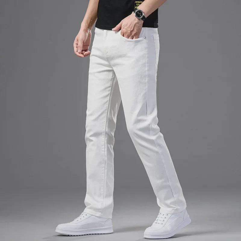 Men's 2023 Fashion Straight-Leg Elastic Jeans - Casual, All-Match, Lightweight Business Wear