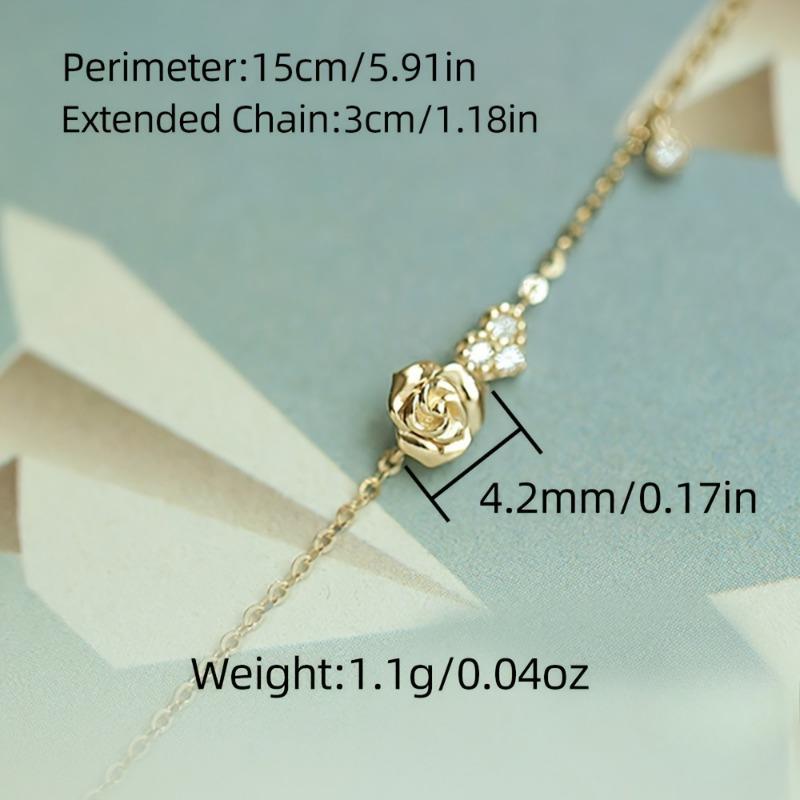 Luxus Zirkonia Herz Rose Blume Armbänder Für Frauen Niedliche Pflanze Feiner Schmuck Zubehör Romantische Liebe Flash Geschenke