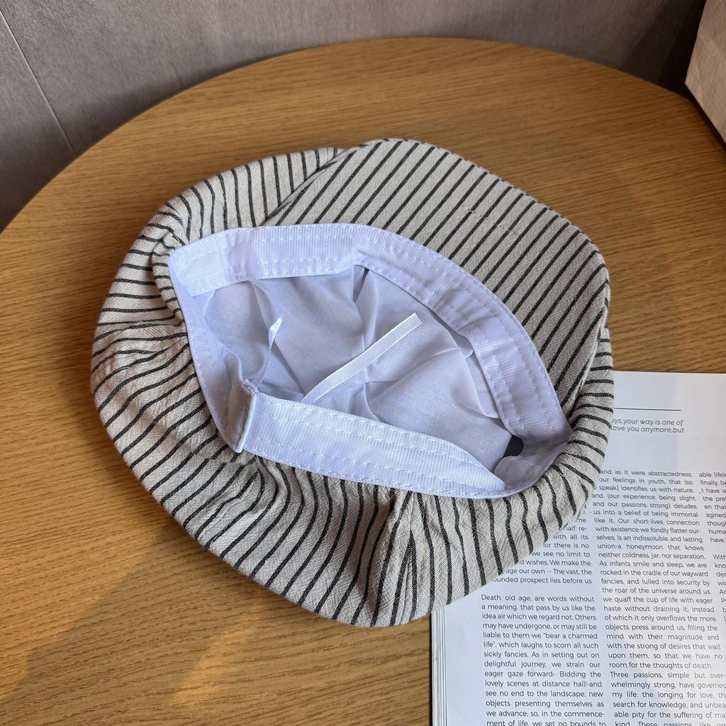 Color Solid Stripes Eight Panel Hat Breathability Women Casual Outfits Summer