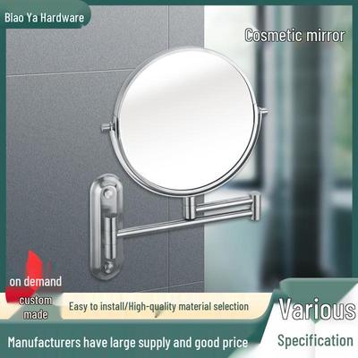 Specchio per Trucco Telescopico da Parete a LED in Acciaio Inossidabile - Bifacciale, Alta Definizione, Ingrandente per Bagni