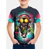 3D Digital Print Kids Stylish Truck Cartoon Animal Pattern T-Shirt Boys Short Sleeve Crew Neck Casual T-shirts