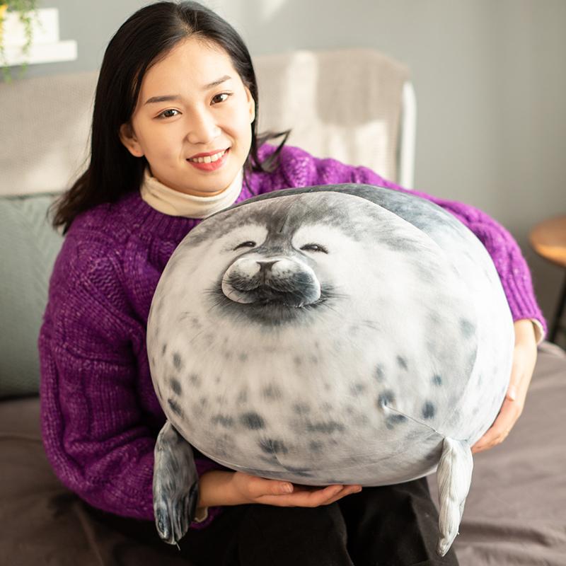 45-130CM Grande Peluche Douce Lion Mignonne Animal Monde Marin Phoque Peluche Poupée Remplie Oreiller de Sommeil Bébé Cadeau Enfants Filles Décoration Maison