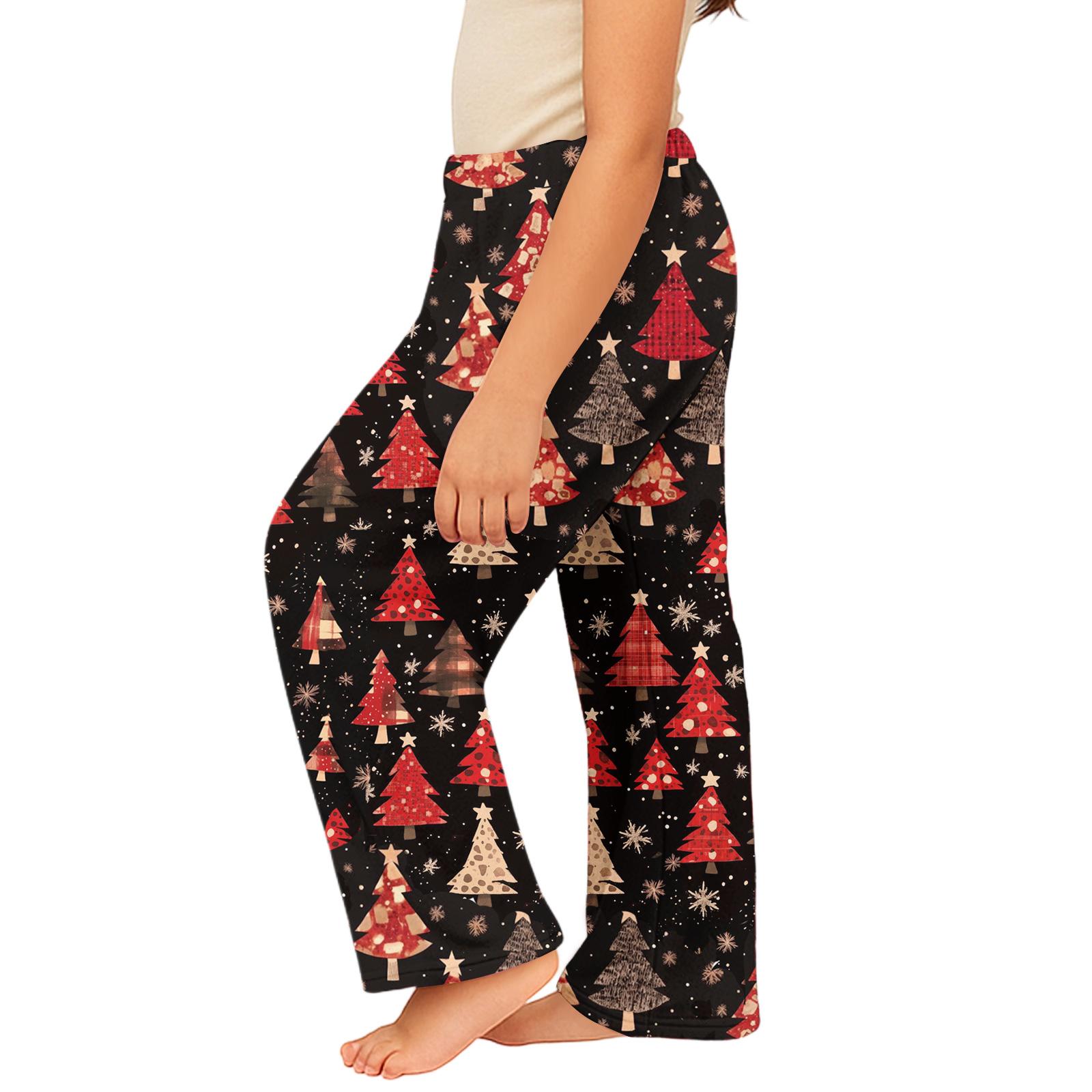 

Детские зимние брюки полной длины с длинным рождественским принтом 140