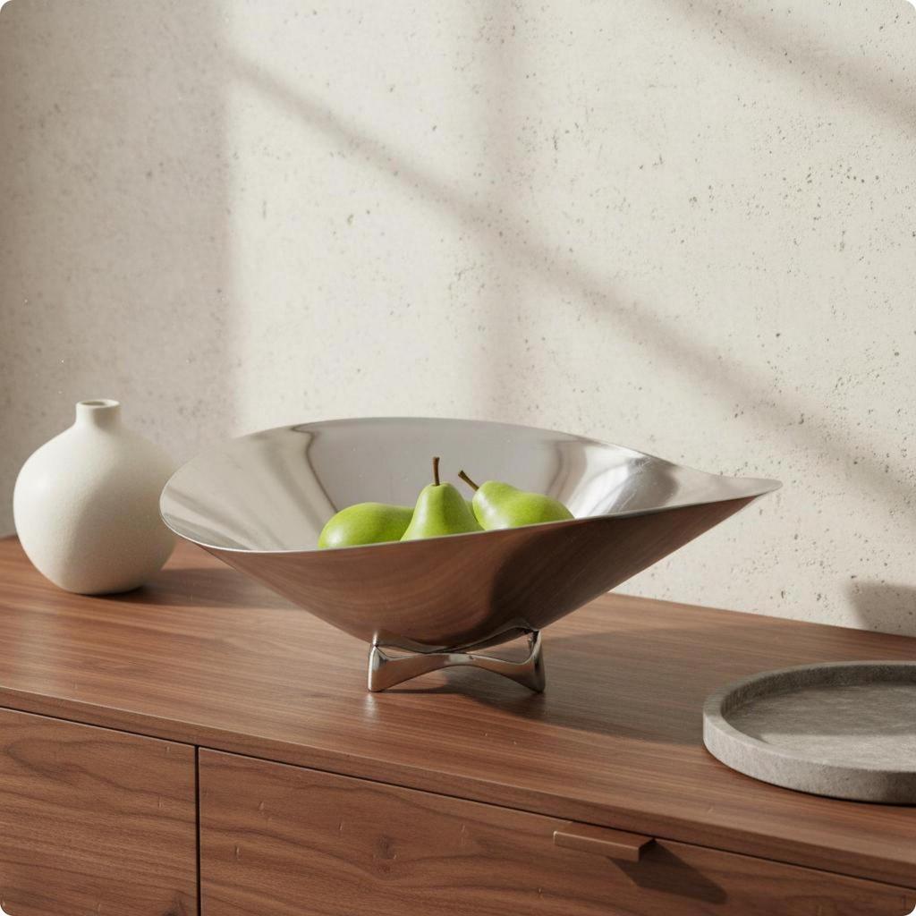 Stainless Steel Fruit Bowl Nordic Mirror Refined Home Decor for Gift, Dining Table,