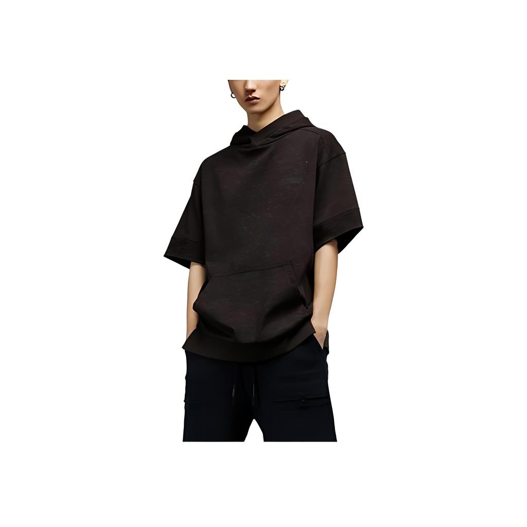 Li-Ning X Jackie Chan Co-Branded Sports Life Series Solid Color Loose-Fit Pullover Hoodie Men Hoodie Black Brown AMBS045-2