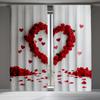 Set Of 2 Red Rose Window Drapes Botanical Floral Theme Living Room Bedroom Decorative Curtains Curtain Polyester Ideal For Great