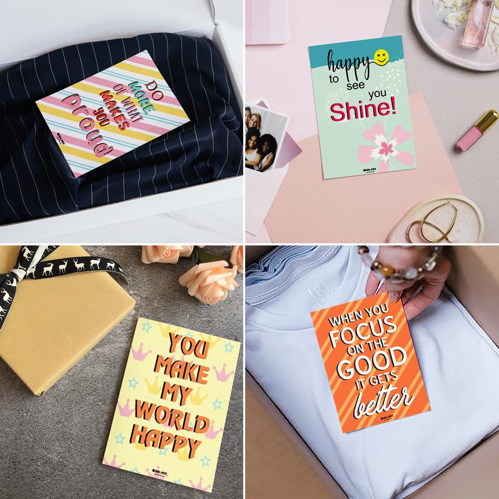 Inkdotpot Lunch Box Notes For Adults  Teens,  Motivation Inspiration Affirmation Cards, Pack of 120, Unique Assorted Designs (Motivational