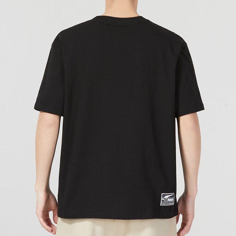 Puma T Shirts Unisex Black Crew Neck Moderate Straight Fit 623251-01