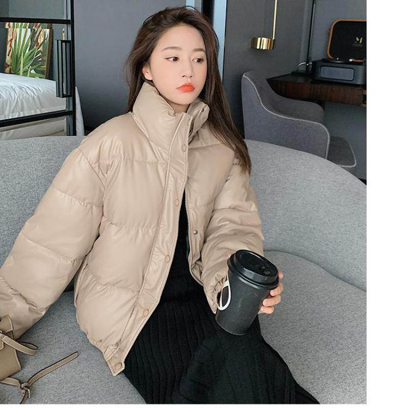 

Зимнее толстое кожаное короткое пальто с хлопковой подкладкой, уличная черная куртка из искусственной кожи XXL хаки