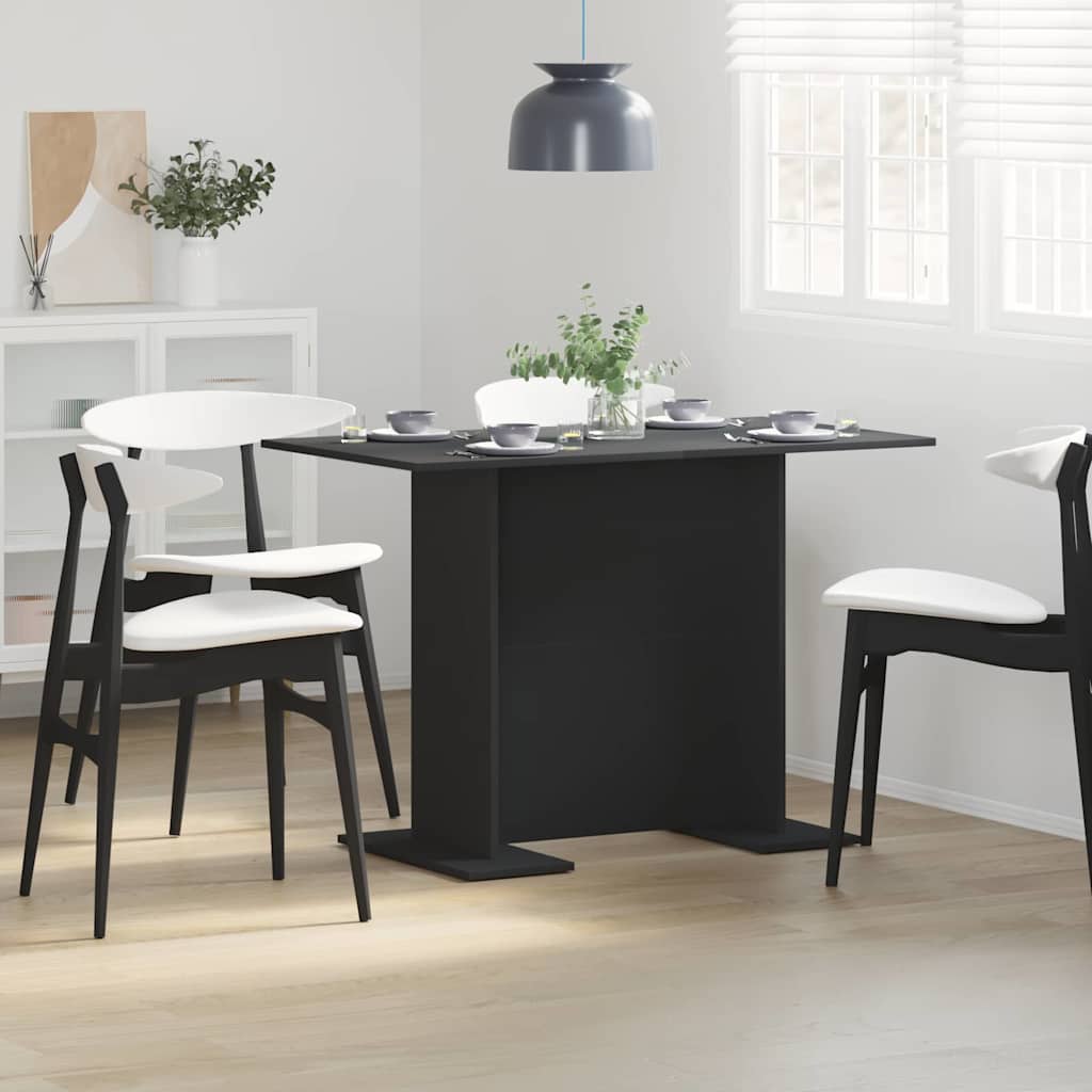 Dining Table Black 110 X 60 X 75 Cm Engineered Wood