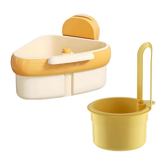 2Pcs Sink Drain Strainer Basket with Drain Hole Hanging Sink Corner Colander Triangle Sink Food Catcher Basket Kitchen Tool
