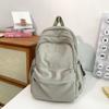 Jednobarevný školní batoh pro studenty nižší střední školy s velkou kapacitou, dámský batoh s výšivkou písmen