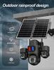 4G Solar-Powered HD Wireless Outdoor Camera with Triple-Lens WiFi Network Monitoring