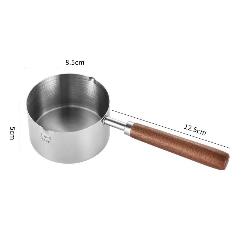 304 Stainless Steel Butter Warmer Flat Bottom Mini Butter Hot Pots Oil Pan Small Saucepan for Boiling Milk Sauce Gravies