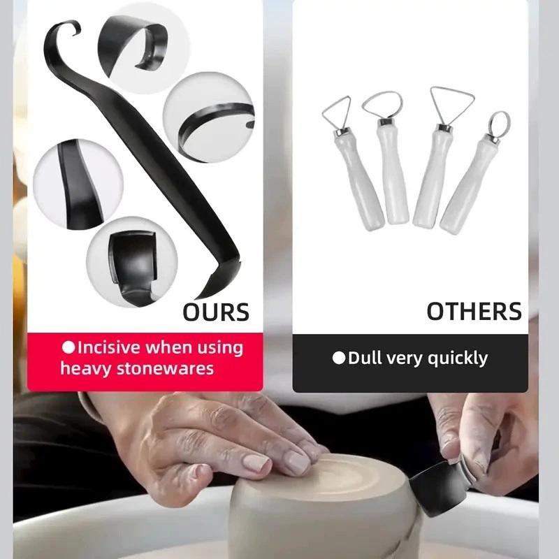 Double Ended Pottery Trimming Tool Stainless Steel Clay Sculpting Tool Multi-Function Pottery Carving Tool For Artists Carving