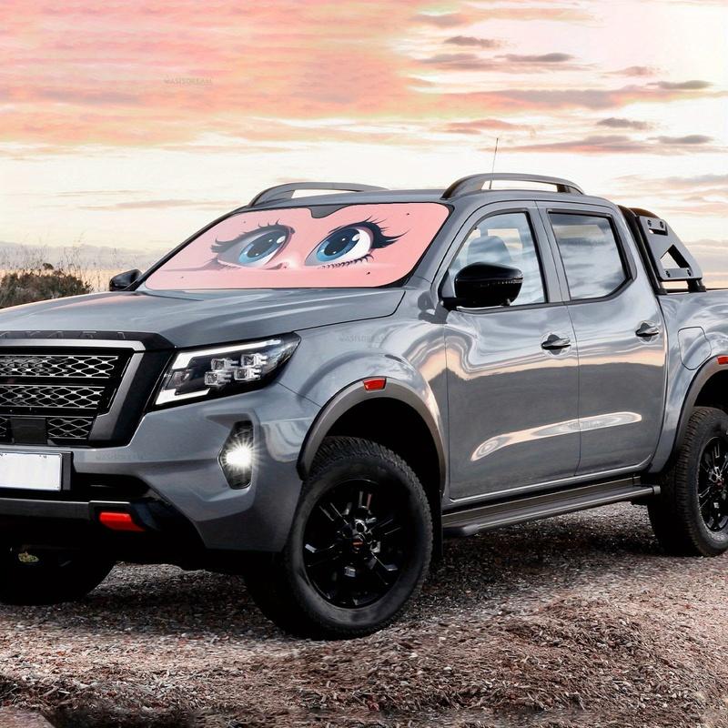 Auto Sunshade Block UV Eyes Sunshade Vehicle Front Window Windshield For RV SUV With Accessories 4 Free Suction Cups Foldable