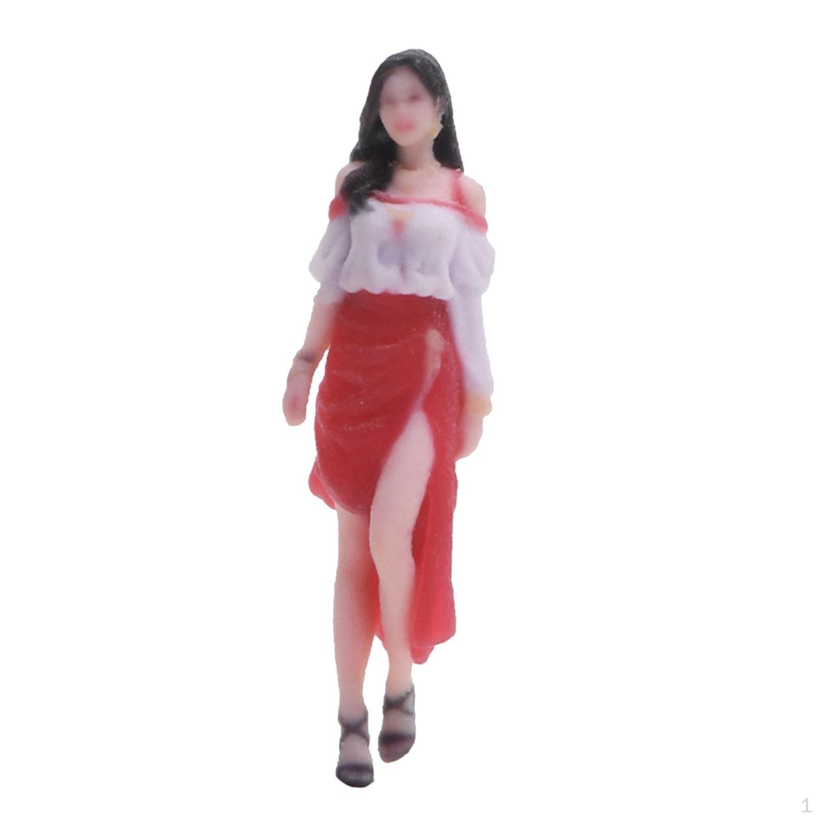

1:64 Scale Long Hair Girl Figure Miniature Scene DIY Projects Collectiable Diorama Layout Resin