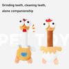 Pet Toy Extended Neck Chicken Design Plush Dog Toy Tug-of-War Soft Elastic Chewing Toy with Squeaky Sound Puppy Teething Relief