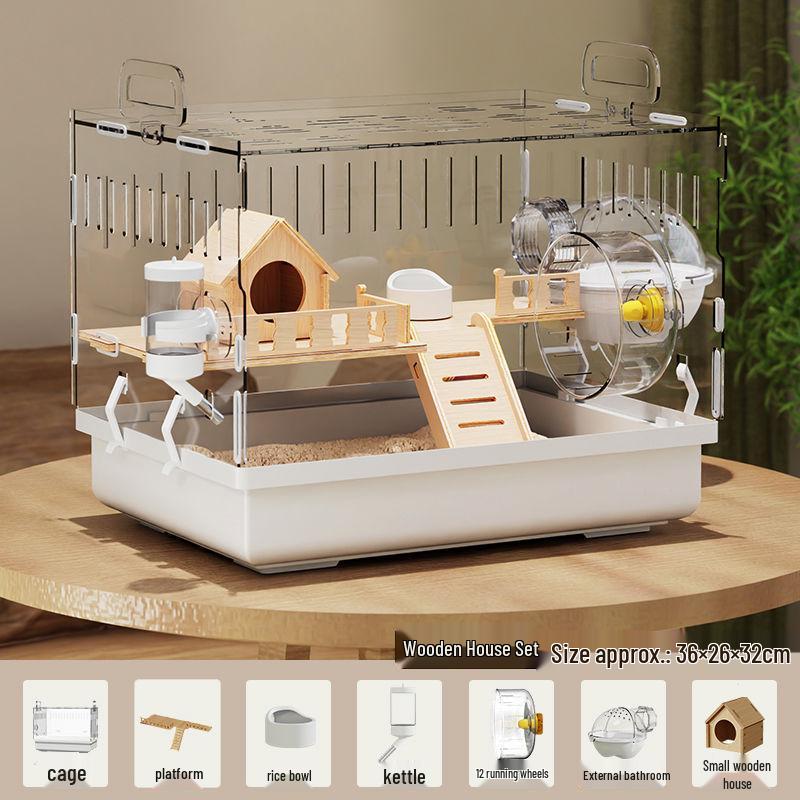 Luxury Acrylic Hamster Villa - Transparent Breeding Cage with Nest