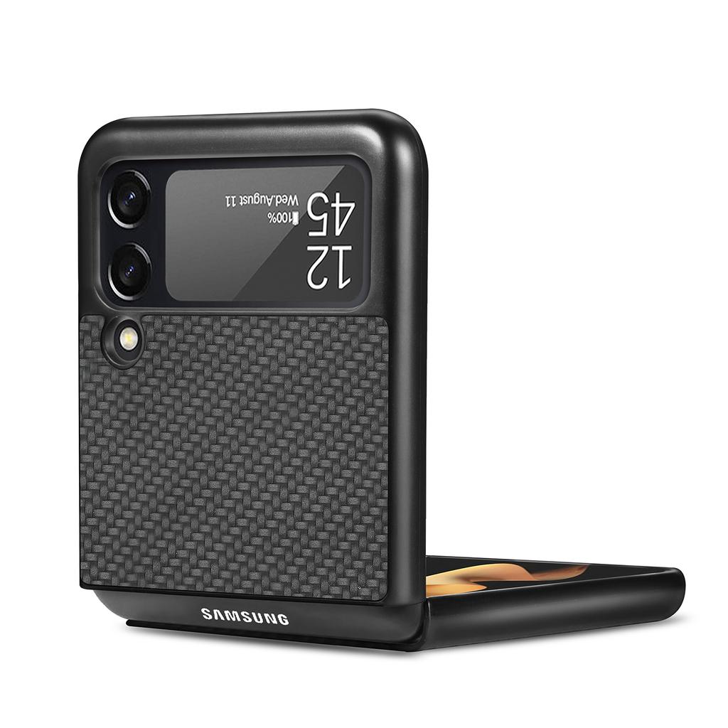 Luxuriöses Carbon Fiber Slim Case für Samsung Galaxy Z Flip 3 4 5g Flip3 Flip4 Telefonschutzhülle Coque für Samsung Z Flip 4