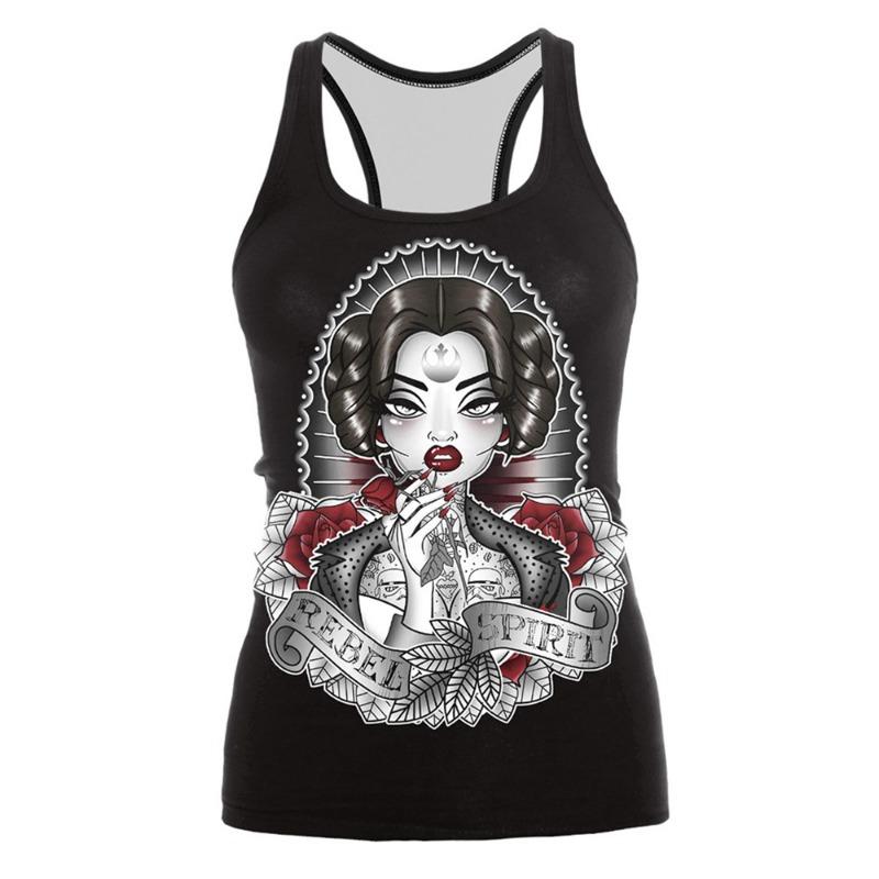 Halloween Animal Anime Digital Print Women's I-shaped Vest Yoga Top
