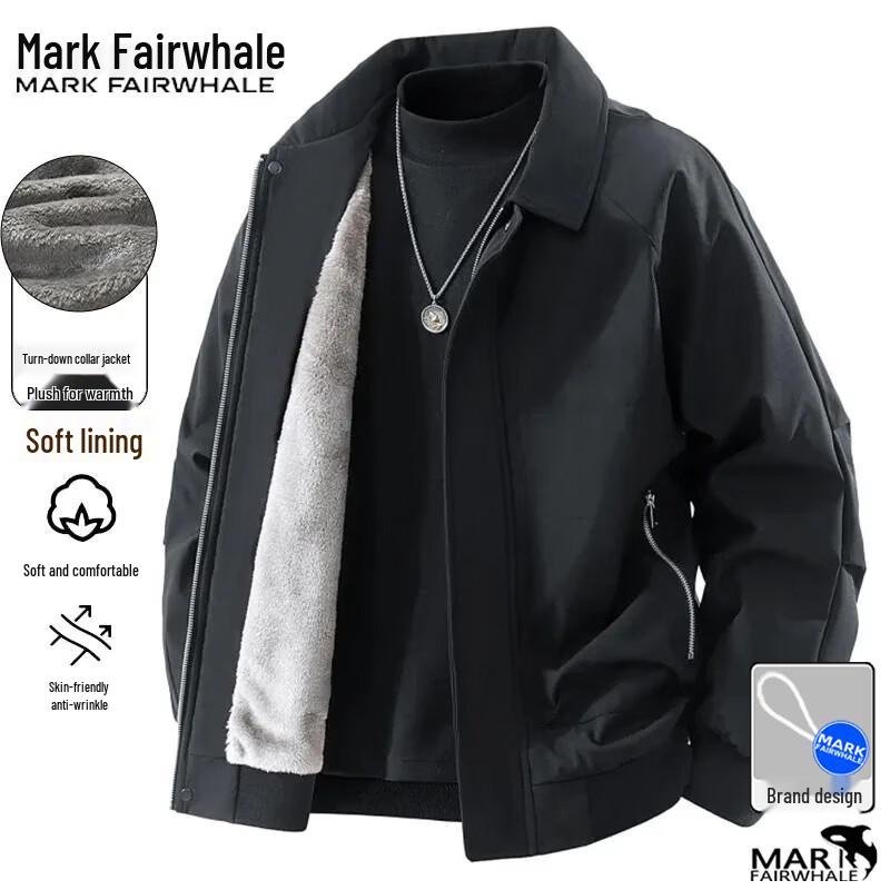 Mark Fairwhale Men's Fleece-Lined Thickened Lapel Jacket