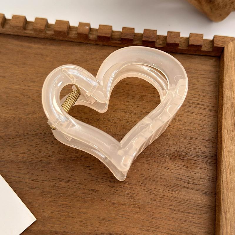 Translucent Color Flower Bow Heart Shape Hair Claw Grab Clips for Womens Girls Elegant Hairpins Crab Barrettes Fashion Headdress
