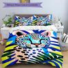 3PCs Leopard Print Design Cover Set, Breathable Fabric, Machine Washable (1 Duvet Cover + 2 Pillowcases) (Without Quilt) yy250911106