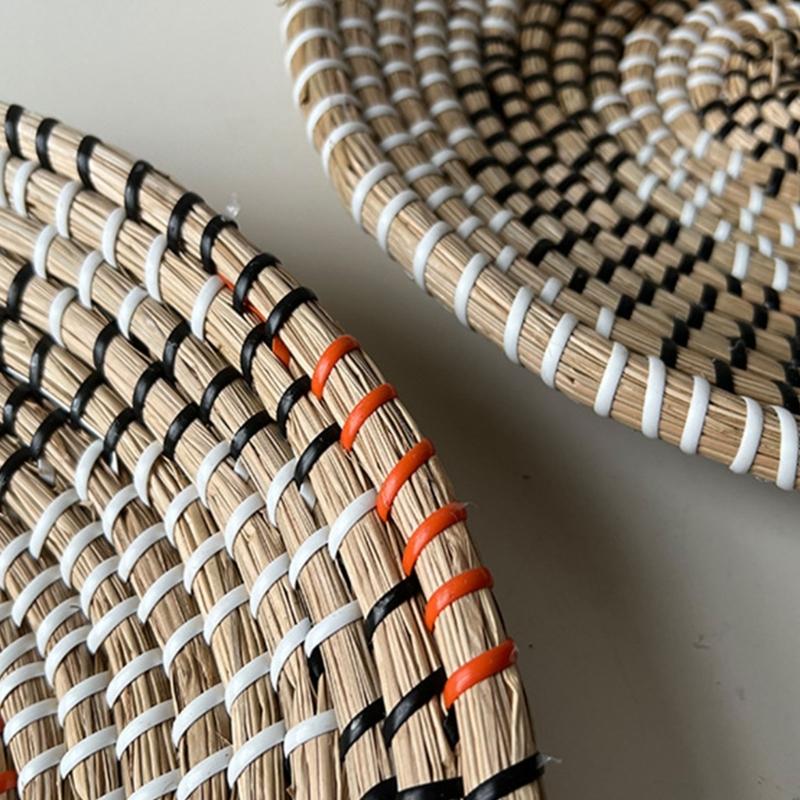 Bohemian Rattans Wall Decor Hand Woven Straw Wall Decoration Nordic Styles Homestay Ornament for Living Space Study