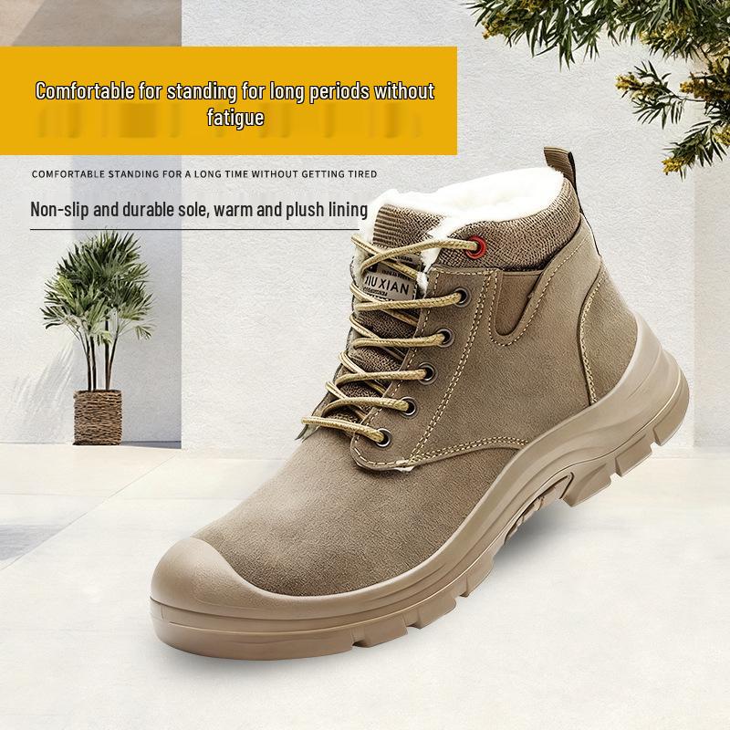 

Мужская защитная рабочая обувь на флисовой подкладке – Защита от ударов, Защита от проколов, Дышащая конструкция средней высоты All-Season; 37