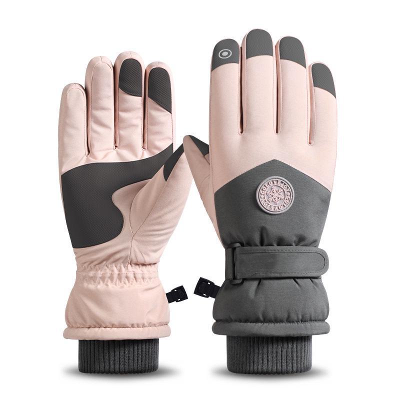 Women's Winter Ski Gloves: Thick, Velvet-Lined, Touchscreen-Compatible, Warm, Water-Resistant; Ideal for Snow Sports and Outdoor Activities.