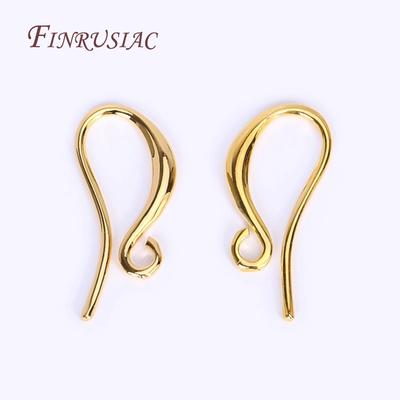 Elegante geschwungene Ohrhaken, 18 Karat echt vergoldetes Messing Ohrhaken Ohrhaken Schmuckherstellung Zubehör DIY Zubehör