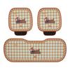 Cartoon Retro Checkered Puppy Design Universal Car Seat Cushion Four Seasons Auto Seat Covers Comfortable Soft Material