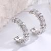 1 Pair Women Earrings C-Ring Shape Ear Buckle Design Stable Fit Cubic Zirconia Inlaid Earrings Jewelry Gift