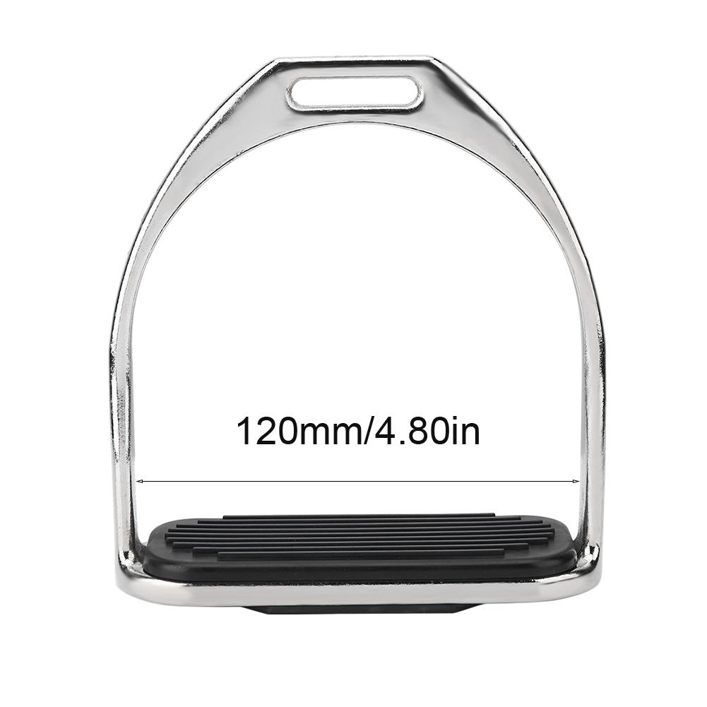 Riding Equestrian Plating Iron Horse Stirrups With Black Rubber Horse Mat