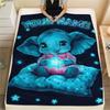 1PC Custom Name Pink Elephant Dreams Patterned Flannel Blanket Suitable For All Seasons for Home Decor Warmth and Comfort Gifts Holiday Present_lx