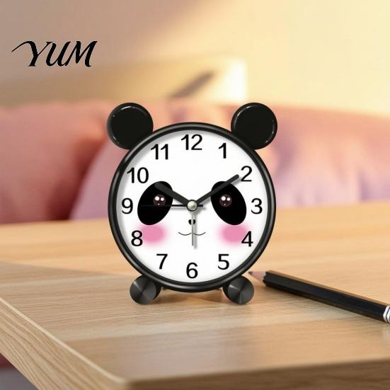 Kids Room Clock Cartoon Animal Alarm for Students, Non-Ticking Quiet Movement Clock, Battery Operated Desk Home Bedroom Electronic