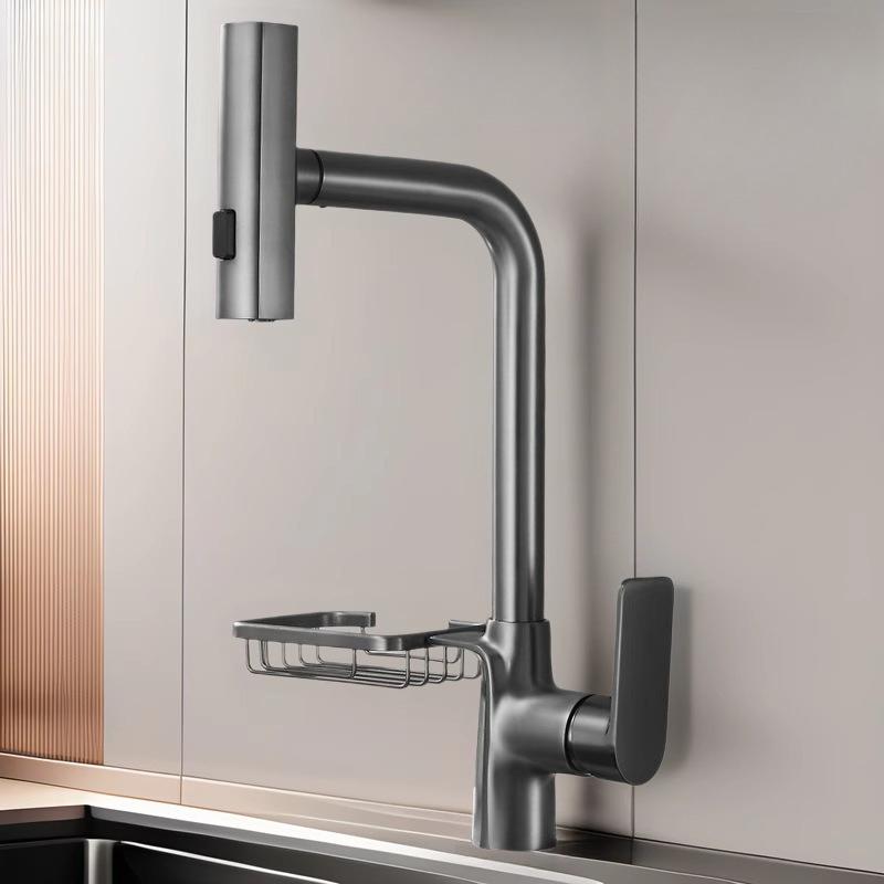 Pull-out Kitchen Faucets Splash-proof Sink Faucet for Washing Vegetables Household Hot and Cold Pressurized Sink Faucet