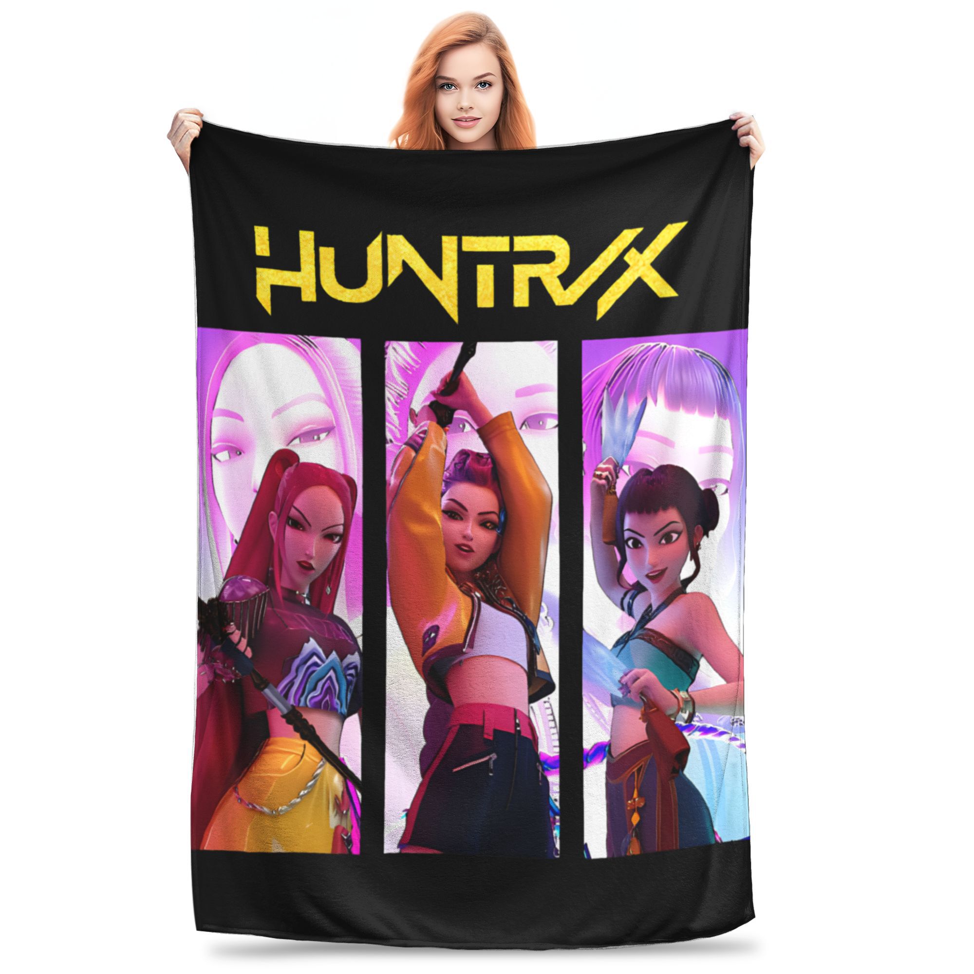 

Huntrix Girl Blanket Soft Warm Funny Plush Throw Blanket For Outdoor Travel Flannel Bedspread Bed Cover 30x40in