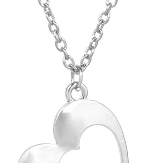 2Pcs Women Necklaces Plated Mother Daughter Heart Pendant Necklaces for Mothers Day