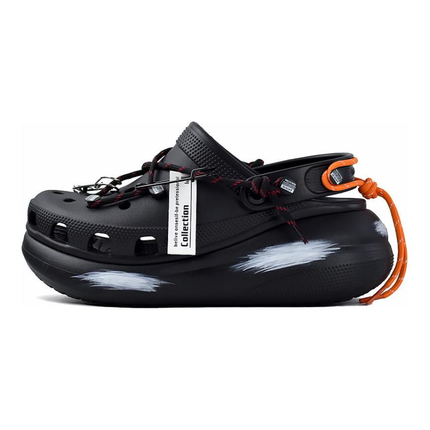Crocs Urban Heavy Classic Crush Banished Cool Trend Guardian Pendant Hole Shoes Unisex Black Orange Green