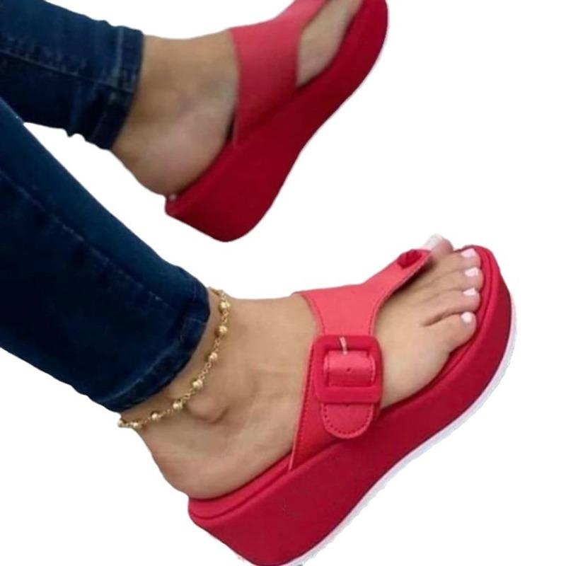 Women's Plus Size Flip-Flop Sandals New Wedge Heel Casual Shoes