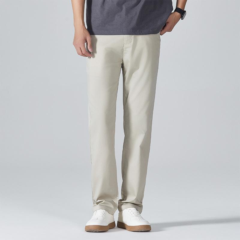 Spring and Summer New Men's Thin Ice Silk Casual Trousers Straight Silkworm Environmental Protection Fabric Fashion Joker Casual.
