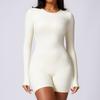 "Women's Quick-Dry Nude Hip-Lift & Back-Enhancing Yoga Jumpsuit - Slimming Fitness & Tight Fit"