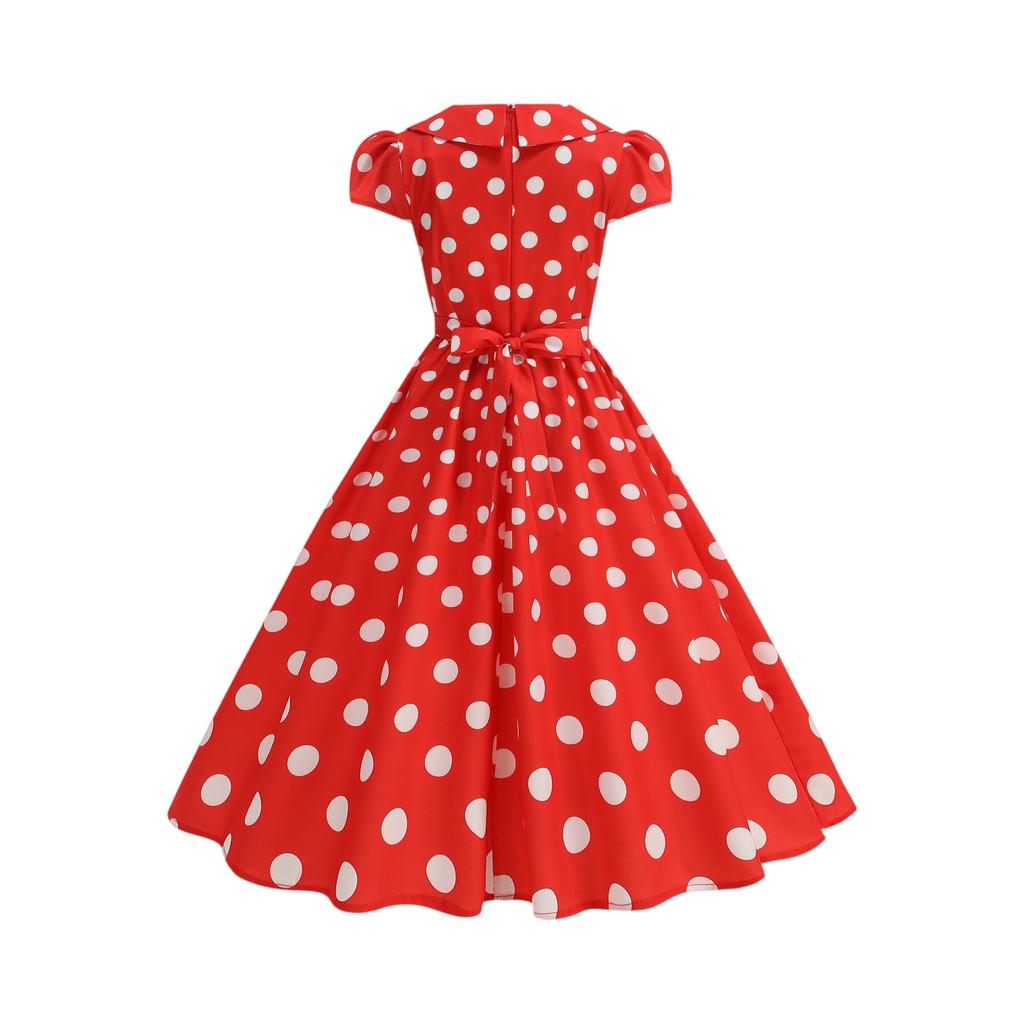 Women's Fashion Polka Dot Short Sleeve Dress