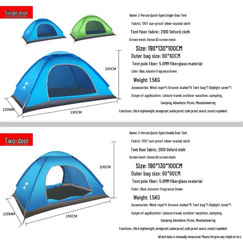 Automatic Quick-Open 3-4 Person Beach & Camping Tent