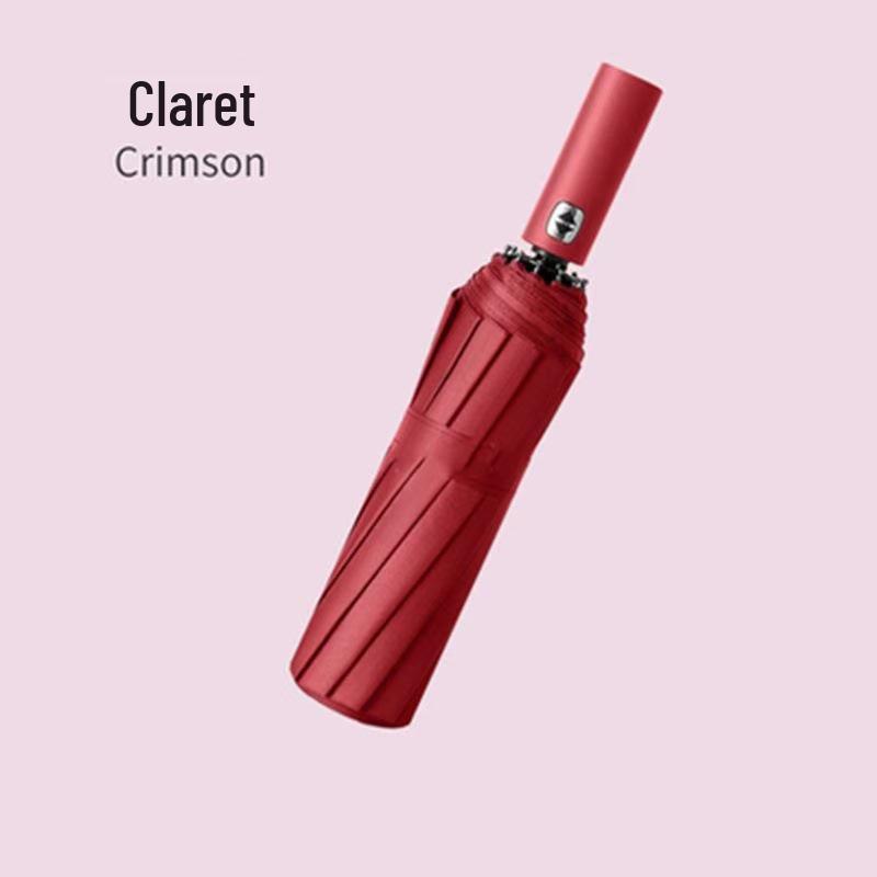 Fully Automatic 24-Rib Folding Umbrella: Large, UV-Resistant, Sun & Rain Protection with Custom Logo Options