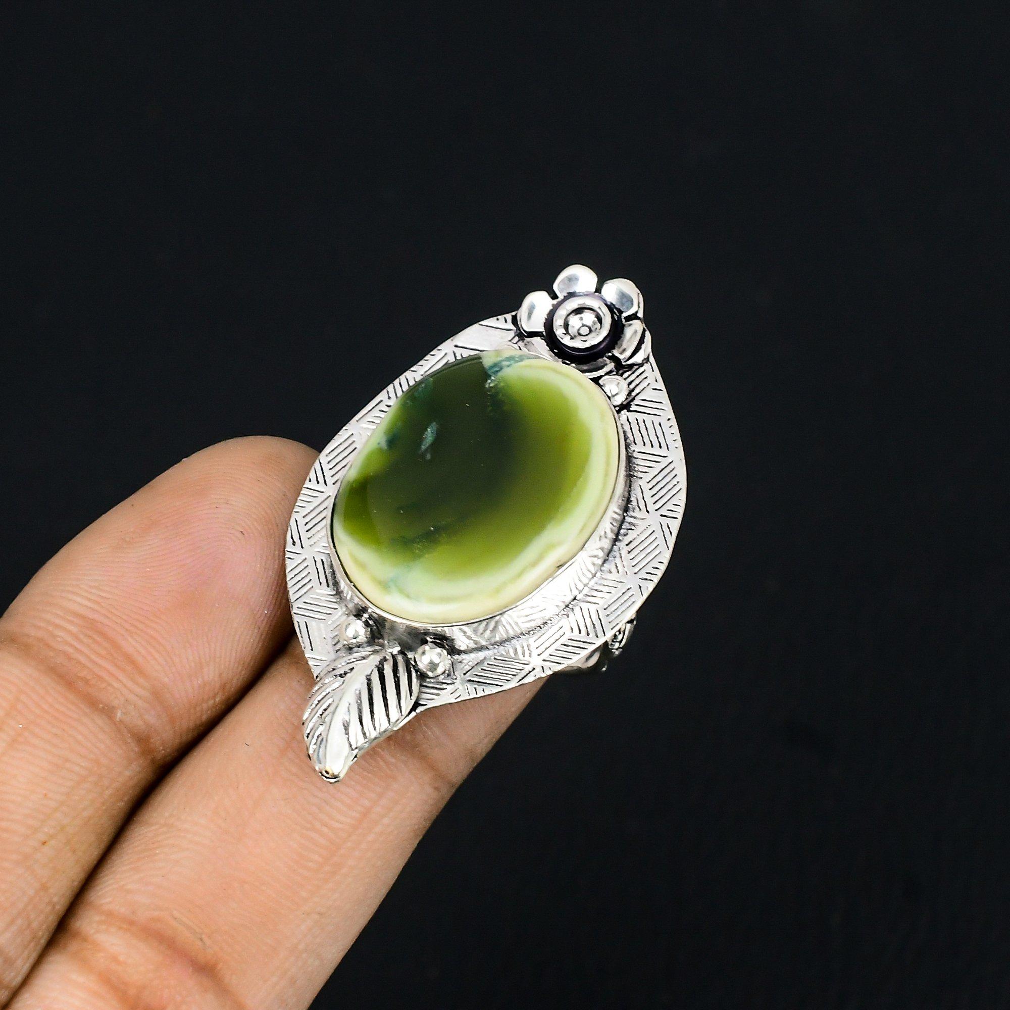Gift For Women Multi Stone Flower Ring Size 6 925 Silver Natural Imperial Jasper 6
